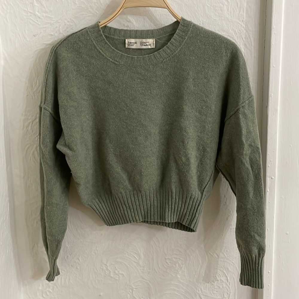 ENTIREWORLD. Women's Super Fine Wool Sweater Size XS in Green
